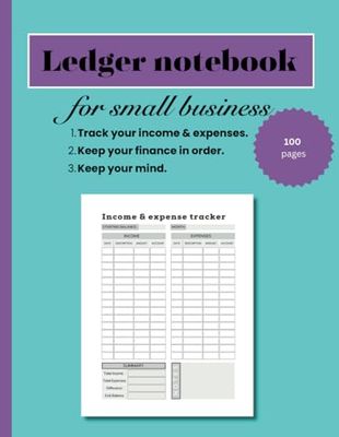 Simple ledger book for small business - Income and expense tracker for home-based business book keeping - Notebook: Track your monthly income and ... accounting ledger book - US letter format