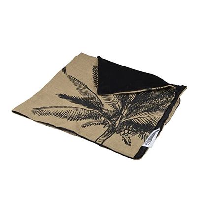 Deken jute en polyester, 100 x 70 cm, Bahia, zwart