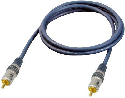 All4u BB 1 audiokabel (cinchstekker - cinchstekker, verchroomde volledig metalen stekker) 3 m blauw