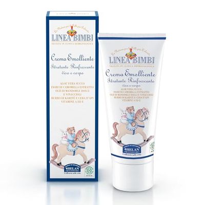 Helan Linea Bimbi - Soothing Baby Lotion Face & Body with Vitamin E, Aloe Vera Juice & Beeswax, Moisturising & Refreshing Baby Cream for Delicate Skin, Baby Essentials for Newborn, Made in Italy 100ml