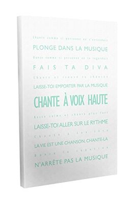 Feel Good Art Aime Profondément Toile sur Cadre Mural de Style Moderne/Typographique Vert Menthe/Blanc 30 X 20 cm