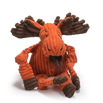 HuggleHounds Peluche de Pana Duradera Knotties Alce Perro Juguete, Grande