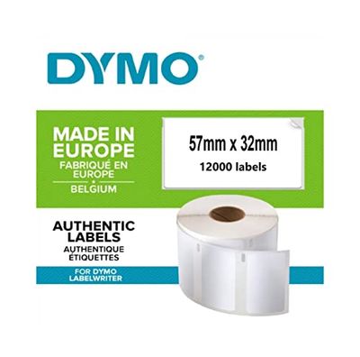 DYMO Authentic LabelWriter Multi-Purpose Labels | 32mm x 57mm | 12 Rolls of 1,000 Easy-Peel Labels (12,000 Count) | Self-Adhesive | for LabelWriter Label Makers