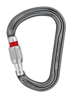 Petzl M36A SL WILLIAM asymmetrisk aluminiumkarbinhake med stor kapacitet, storlek: Skruvlås, grå