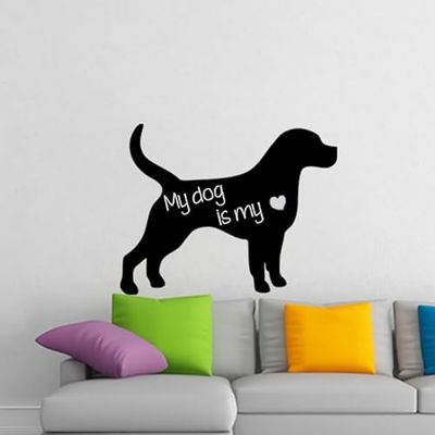 Ambiance - Adhesivo decorativo para pizarra (95 x 120 cm), diseño de silueta de perro