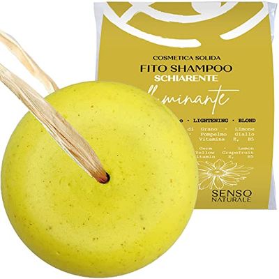 Senso Naturale Brightening Solid Shampoo for Blonde & Dull Hair – Enhances Shine, Balances Scalp & Revives Natural Highlights with Chamomile & Citrus Oils – Vegan & Organic | 75g (Lasts 3 Months)