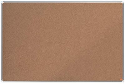 Nobo Cork Notice Board, 1500 x 1000 mm, Aluminium Trim, Self-Healing Cork Surface, Corner Wall Mounting, Premium Plus, Light Brown, 1915182