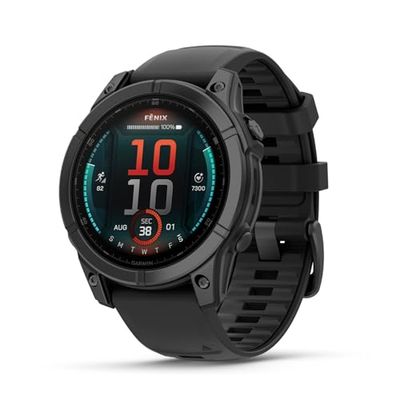 Garmin fēnix E - 47mm - Reloj de Alto Rendimiento GPS Multideporte con Pantalla táctil AMOLED, Frecuencia cardíaca, Mapas y hasta 10 días de autonomía, Acero Gris