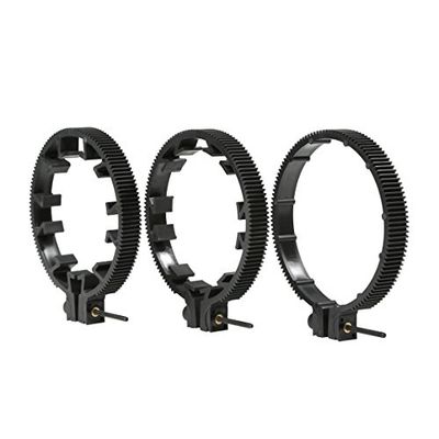 Movo Set di Anelli Regolabili FR3 con Follow Focus a 3 Dischi - Include Anelli per obiettivi da 65mm, 75mm e 85 mm (Standard MOD 32-0,8)