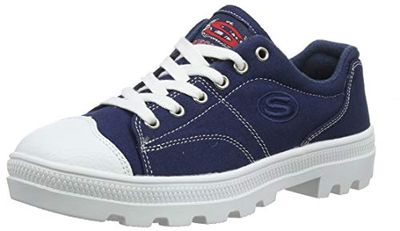 Skechers Treinadores das mulheres true roots, Multicolor Nvy Black Canvas Leather Trim, 36,5 UE
