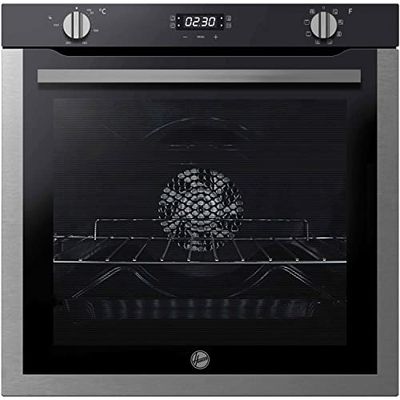 Hoover HOXC3UB3358BI 78 Litre Multifunction Oven, LED Programmer, Catalytic liners, 8 Progammes, Black glass and Stainless steel