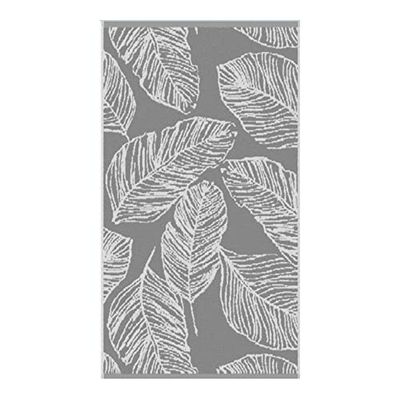 Fusion Grey Leaf Hand Towel, 50 x 90cm, 100% Cotton, Super Soft, Tropical Palm Print, Matteo Collection