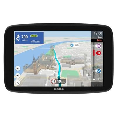 TomTom GPS GO Camper Max 2ème gnt. pour Camping-Car et caravanes, écran 7" avec Poi dédiés, MàJ Via Wi-FI,TomTom Traffic, Alertes des Zones de Danger, Cartes Monde, ZFE, mémorisation des profils