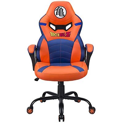 Subsonic DBZ Dragon Ballz Gaming stoel of kantoorstoel, pop gamer stoel voor kinderen, comfortabele schommelstoel, geïntegreerde hoofdsteun en armleuningen, ergonomische, in hoogte verstelbaar Oranje