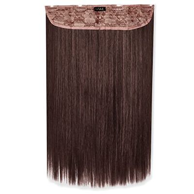 Lullabellz Extensions de cheveux raides épais à clipser - 45,7 cm de long - Châtain