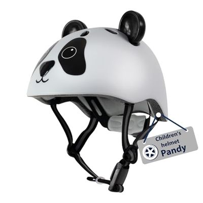 HUDORA Unisex jeugd kinderhelm Pandy, Gr. 48-52 helm, wit-zwart, 48-52 cm