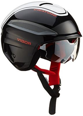 Cratoni – Casco da ciclismo Vigor, Unisex, Fahrradhelm Vigor, Black/White/Red Glossy, L