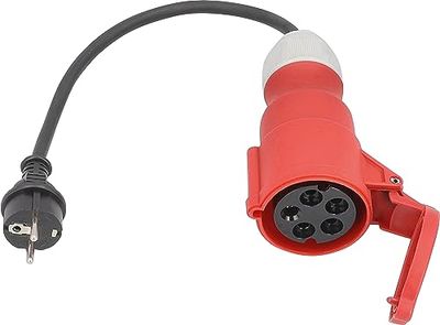 as - Schwabe Cable Adaptador – Conector de protección de Contacto 230 V/16 A a CEE Acoplamiento 400 V/16 A/5 Polos – 0,3 m H07RN-F 3G2,5 Cable de Goma Resistente – IP44 Resistente a Salpicaduras de