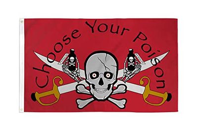 BANDIERA PIRATA CHOOSE TOUR POISON 150x90cm - BANDIERA DEI PIRATI - TESCHIO 90 x 150 cm - AZ FLAG