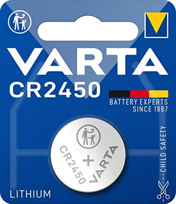 Varta Pilha de botão de lítio CR2450 de 3 V, pilhas de botão num blister original de 1 unidade, prata