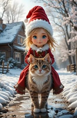 Snow Kitty – 120 Blank Pages for Drawing & Writing (5.24 x 8 inch)
