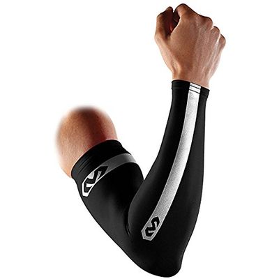 MCDAVID M Reflective Compression Arm Sleeves/Pair Black, BK, Unisex Adulto