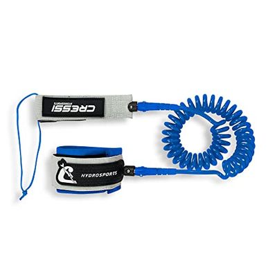Cressi SUP Coiled Leash 10' Caviglia Unisex Adulto, Grigio/Blu, 25 cm