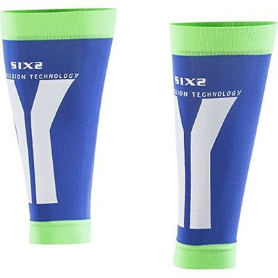 SIX2 Compressieband voor kuiten, blauw/groen, maat L, uniseks, volwassenen