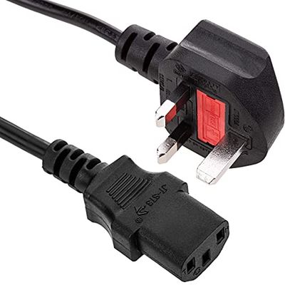 BeMatik - British Standard BS-1363-1 till IEC-60320-C13 elkabel 3m svart
