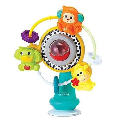 INFANTINO Noria De La Selva - Noria Giratoria De Pie Con Ventosa Para La Trona Y Otras Superficies Planas Con 3 Amigos De La Selva Y Música, Multicoloured