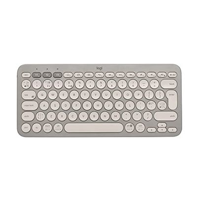 Logitech K380 Draadloos bluetooth-toetsenbord voor meerdere apparaten, voor maximaal 3 apparaten, compact, batterij met 2 jaar - pc, laptop, Windows, Mac, Chrome OS, Android, iPadOS, Apple TV - zand