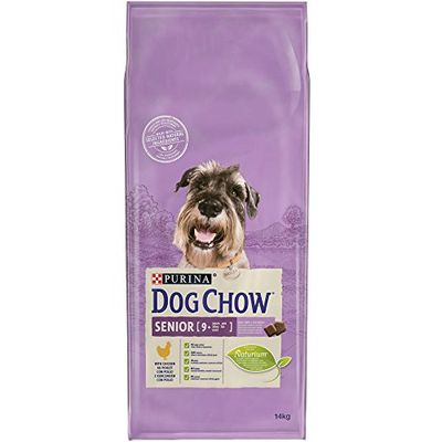 Purina Dog Chow Senior Hondenvoer voor volwassen honden + 9 kippen, 14 kg