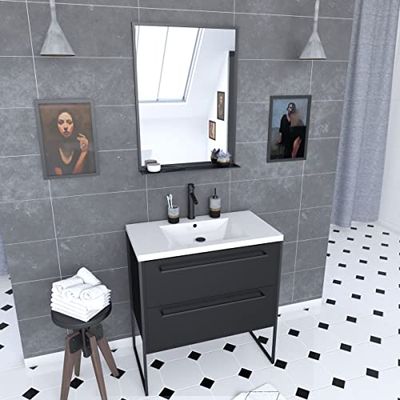 Aurlane PACM056 Structura P056 badkamermeubel, zwart/wit