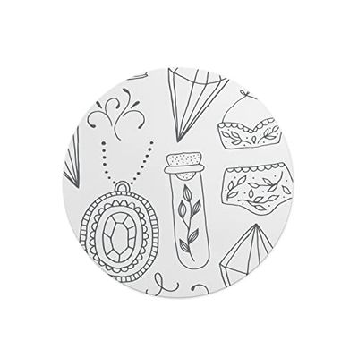 Questo Casa, Round Digital Printed Mouse Pad, Non-Slip Base, for Office and Home, Diameter:22cm