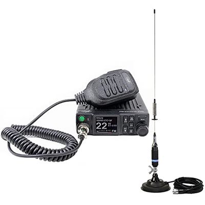 CB PNI Escort Radio HP 8900 ASQ, 12-24V + CB PNI S75 antenn med magnetisk bas