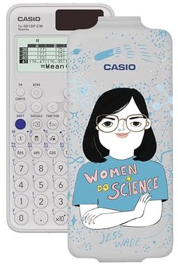 Casio FX-991SP CW, calcolatrice scientifica con Jess Wade illustrata da Coco Escribano, consigliata per il curriculum spagnolo e portoghese, 5 lingue, oltre 560 funzioni, solare, bianco