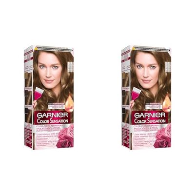 Garnier Color Sensation - Tinte Permanente Rubio Oscuro 6.0, disponible en más de 20 tonos (Paquete de 2)