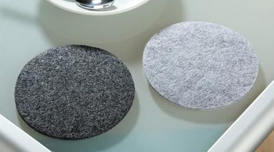 Pack of 24 Coaster, round, Felt, light gray, PU 24, D. 10 cm