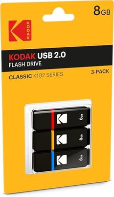 KODAK - Memoria USB 8GB Negro - USB 2.0 - Type-a - Tapa