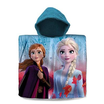 Disney Poncho 120x60 Cm De Frozen 2 Mixte Enfant, Multicolore, Taille Unique