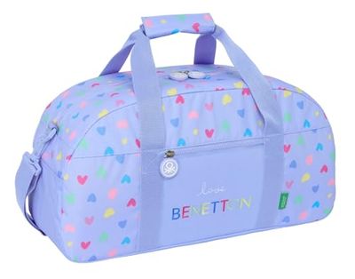 Safta Benetton Lilas - Sac de Sport, Sac à Dos, idéal pour Enfants de différents âges, Confortable et Polyvalent, qualité et résistance, 50 x 26 x 20 cm, Lilas, M, Décontracté