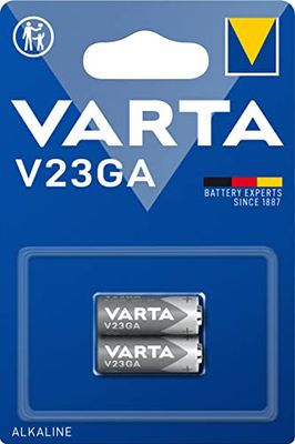 VARTA Piles V23GA alcalines, lot de 2, Alkaline Special, 12V, pour télécommandes, systèmes d'alarme, ouvre-portes de garage, caméras, compactes, longue durée de vie et hautes performances