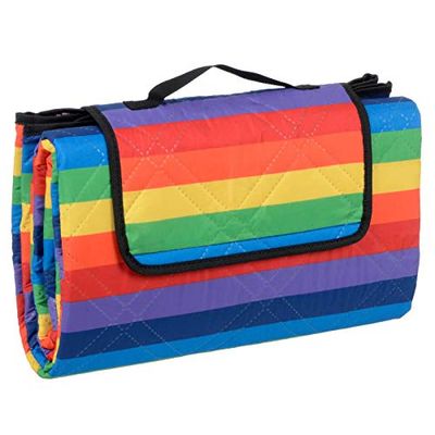 Azuma Family Picnic Blanket Waterproof Travel Rug Camping Mat Rainbow XXL 200x200cm