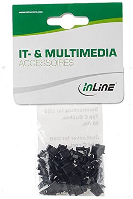 InLine 59948M50 Pack Dust Cover for USB Type-C Female Black