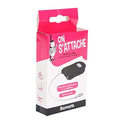 RAYMOND. 646259 Bicicletta Compact Steel Cable Code, Lunghezza 110 cm, Diametro 2 mm, Pocket Lock, NC