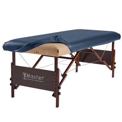 Master Massage - Lenzuolo protettivo in pelle PU per lettino massaggiante, resistente all'olio, blu royal