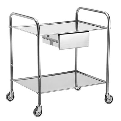TITANOX Carro Lancart mediano, de acero inoxidable, con dos estantes y un cajón, 72x50xh 80, 45809