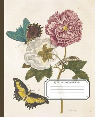 Vintage Botanical & Butterfly Composition Notebook: 100 Lined Pages – Nature-Inspired Journal for Garden Lovers & Creative Writers