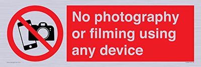 Nessuna fotografia o riprese utilizzando alcun dispositivo Sign - 600x200mm - L62