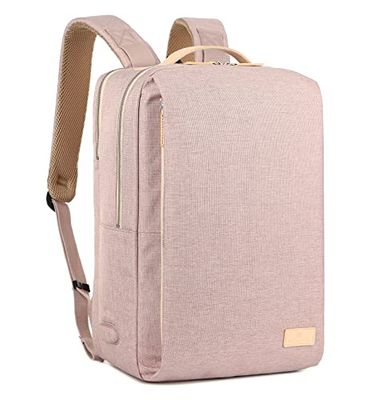 Nordace Siena Ryggsäck för 15,6-tums laptop med usb-laddningsport, vattentät, för vardag, resa eller arbete, för män och kvinnor, Rosa, 19L